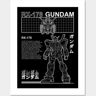 GUNDAM RX 178 BLACK WHITE STREETWEAR SHIRT HOODIE Posters and Art